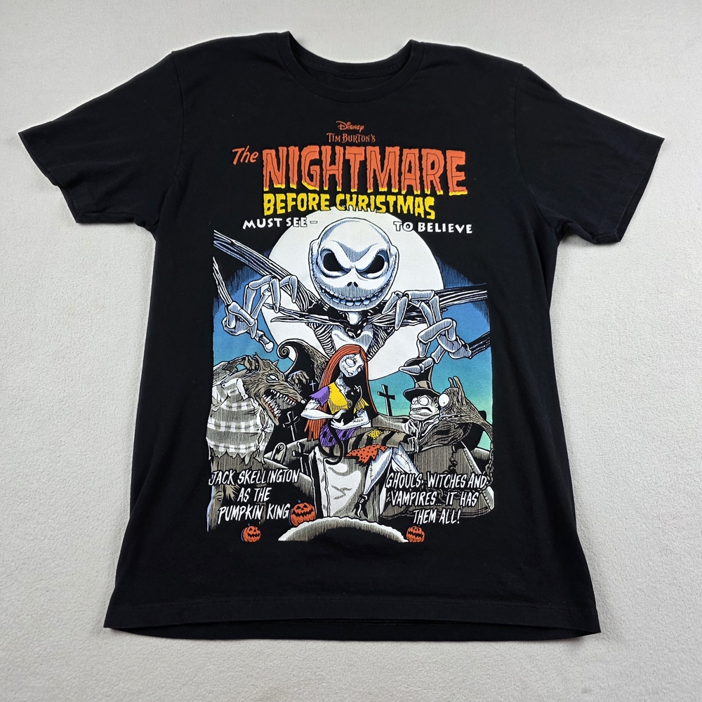 Disney The Nightmare Before Christmas T-Shirt Adult Unisex Large Black Tee